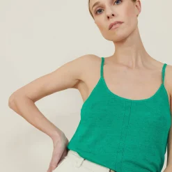 Montagut Flamed linen tank top - Mijas