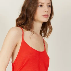 Montagut Flamed linen tank top - Mijas