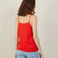 Montagut Flamed linen tank top - Mijas