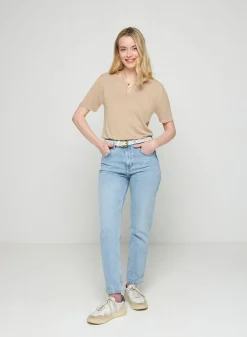 Montagut Flamed linen t-shirt with tunisian collar - Bohême