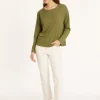 Montagut Flamed linen t-shirt with long sleeves and back buttons - Polly