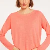 Montagut Flamed linen t-shirt with long sleeves and back buttons - Polly