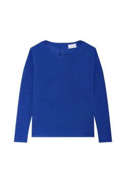Montagut Flamed linen t-shirt with long sleeves and back buttons - Polly