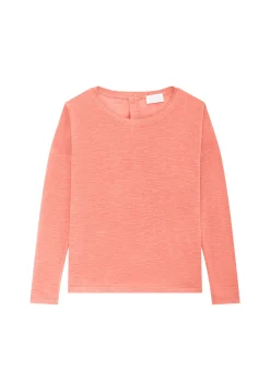 Montagut Flamed linen t-shirt with long sleeves and back buttons - Polly