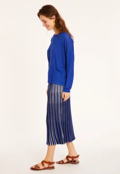 Montagut Flamed linen t-shirt with long sleeves and back buttons - Polly