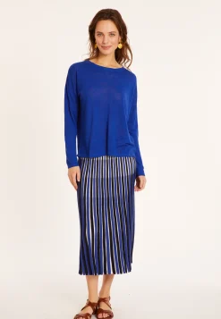 Montagut Flamed linen t-shirt with long sleeves and back buttons - Polly