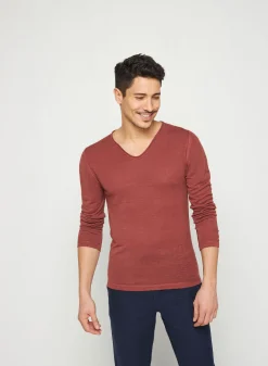 Montagut Flamed linen tunisian collar t-shirt - Blayne