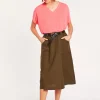 Montagut Flamed linen V-neck loose T-shirt - Marra
