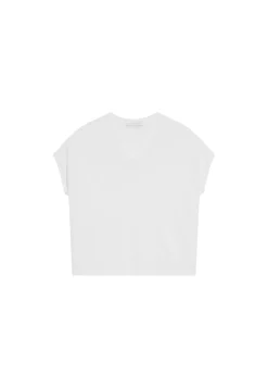 Montagut Flamed linen V-neck loose T-shirt - Marra