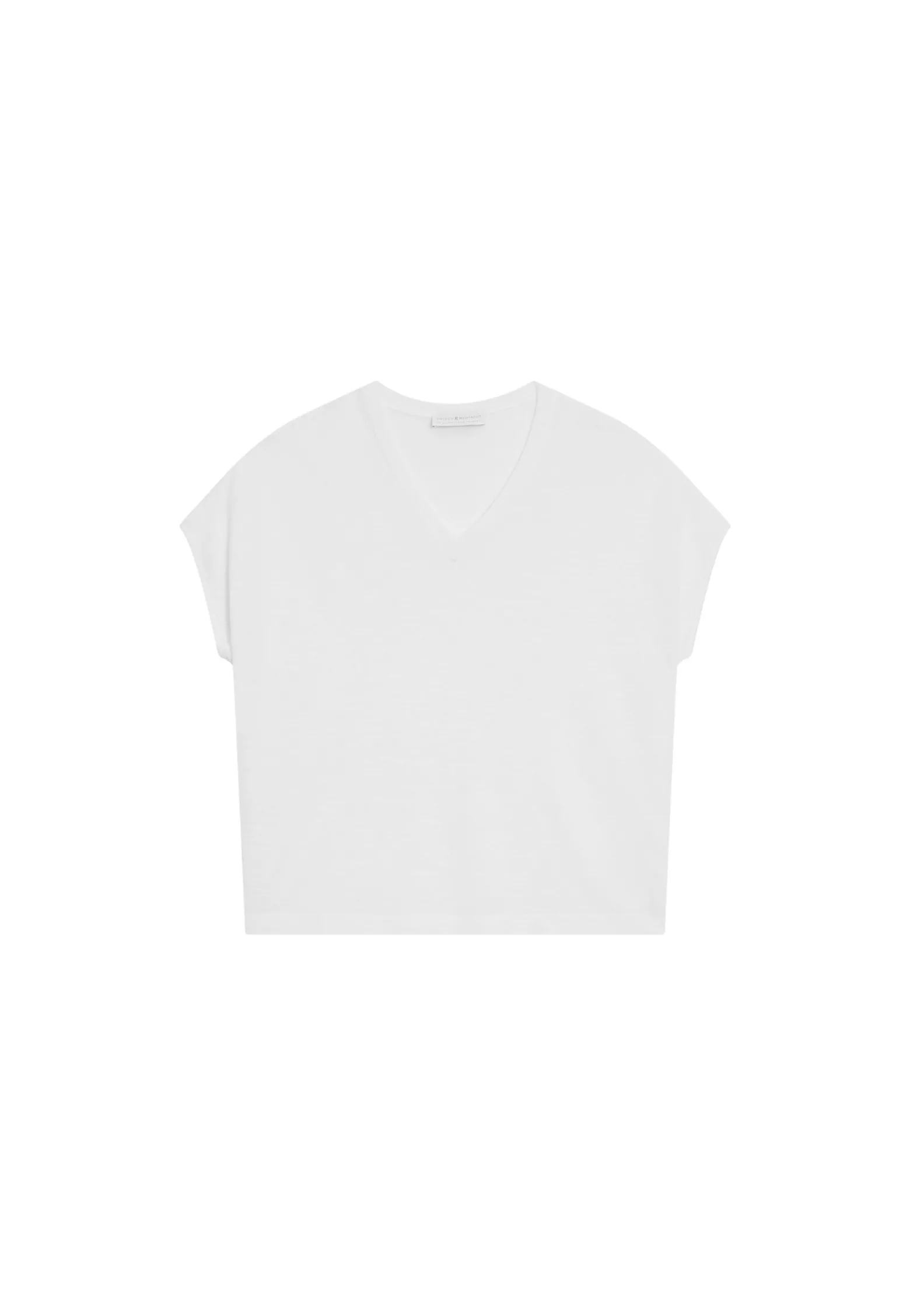 Montagut Flamed linen V-neck loose T-shirt - Marra