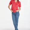 Montagut Flower pattern V-neck polo-shirt - Kyara