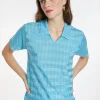 Montagut Flower pattern V-neck polo-shirt - Kelsey