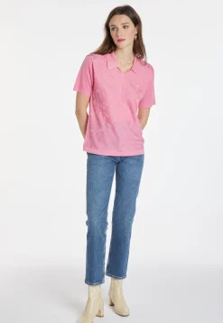 Montagut Flower pattern V-neck polo-shirt - Kheira