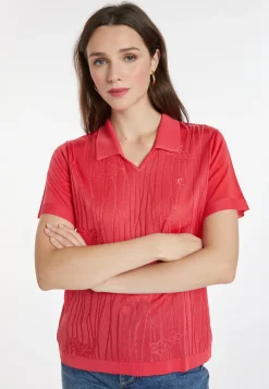 Montagut Flower pattern V-neck polo-shirt - Kyara