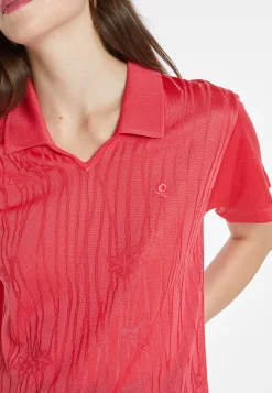Montagut Flower pattern V-neck polo-shirt - Kyara