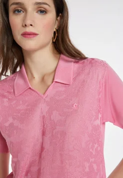 Montagut Flower pattern V-neck polo-shirt - Kheira