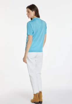 Montagut Flower pattern V-neck polo-shirt - Kelsey