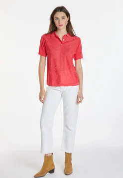 Montagut Flower-patterned Fil Lumière polo-shirt - Katharina