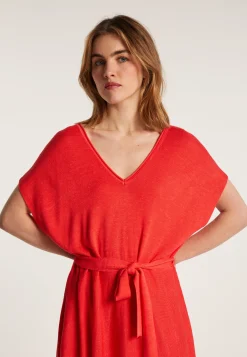 Montagut Flowing dress in slub linen - Layla