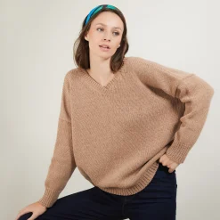 Montagut Front and back v-neck cardigan in nylon wool - Gebril
