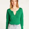 Montagut Gentleman's collar T-shirt in bamboo cashmere fiber - Aesha