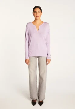 Montagut Gentleman's collar T-shirt in bamboo cashmere fiber - Aesha