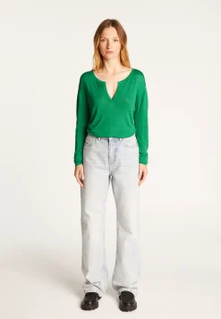 Montagut Gentleman's collar T-shirt in bamboo cashmere fiber - Aesha