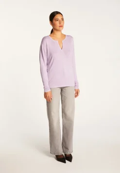 Montagut Gentleman's collar T-shirt in bamboo cashmere fiber - Aesha