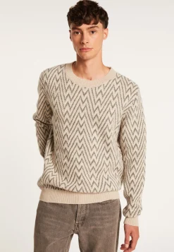 Montagut Herringbone pattern sweater in wool and Alpaca - Luka