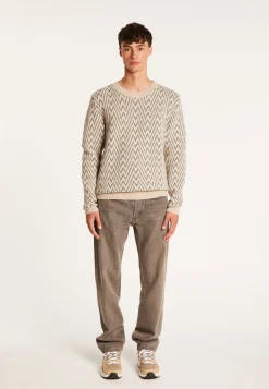 Montagut Herringbone pattern sweater in wool and Alpaca - Luka
