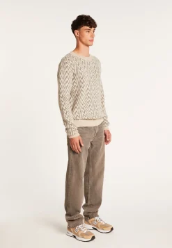 Montagut Herringbone pattern sweater in wool and Alpaca - Luka