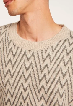 Montagut Herringbone pattern sweater in wool and Alpaca - Luka