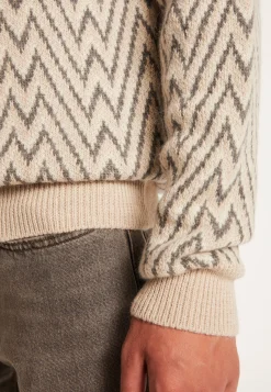 Montagut Herringbone pattern sweater in wool and Alpaca - Luka