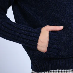 Montagut High-neck cardigan in wool and silk velour - Brésil