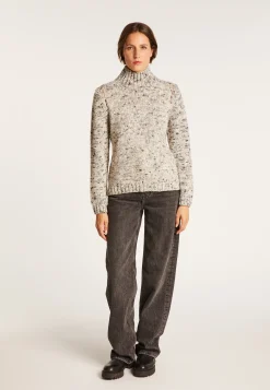 Montagut High-neck marled wool jumper - Papyrus