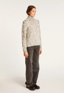 Montagut High-neck marled wool jumper - Papyrus