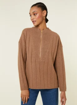 Montagut High-neck zipped cashmere blend sweater - Lodric
