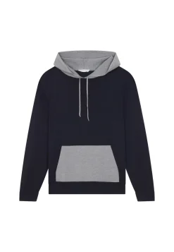 Montagut Hooded hoodie with pockets in wool and Fil lumière - Flavien