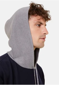 Montagut Hooded hoodie with pockets in wool and Fil lumière - Flavien
