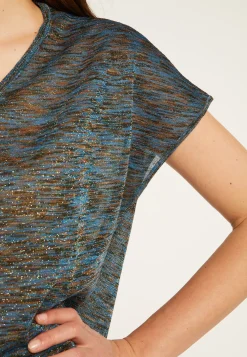 Montagut Iridescent V-neck T-shirt - Dolores