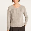 Montagut Jumper in silk and wool velour with cabling - Bahamas