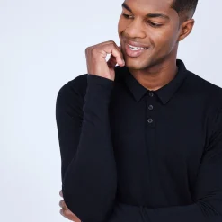 Montagut Jumper with polo collar in wool and silk - LUME
