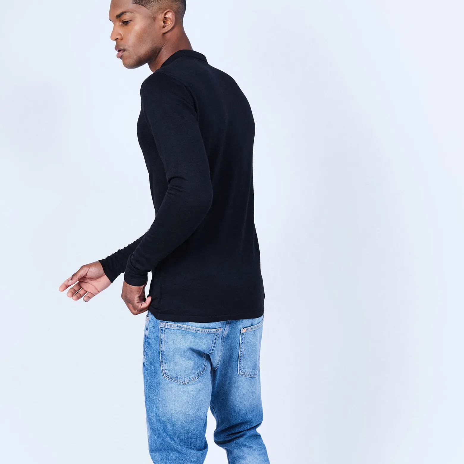 Montagut Jumper with polo collar in wool and silk - LUME