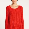 Montagut Jumper with slits in silk and wool velour - Bonnou