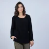 Montagut Jumper with slits in silk and wool velour - Bonnou