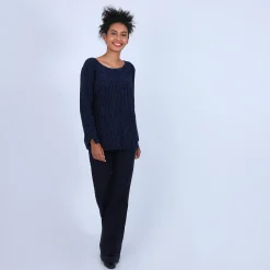 Montagut Jumper with slits in silk and wool velour - Bonnou