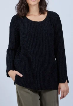Montagut Jumper with slits in silk and wool velour - Bonnou