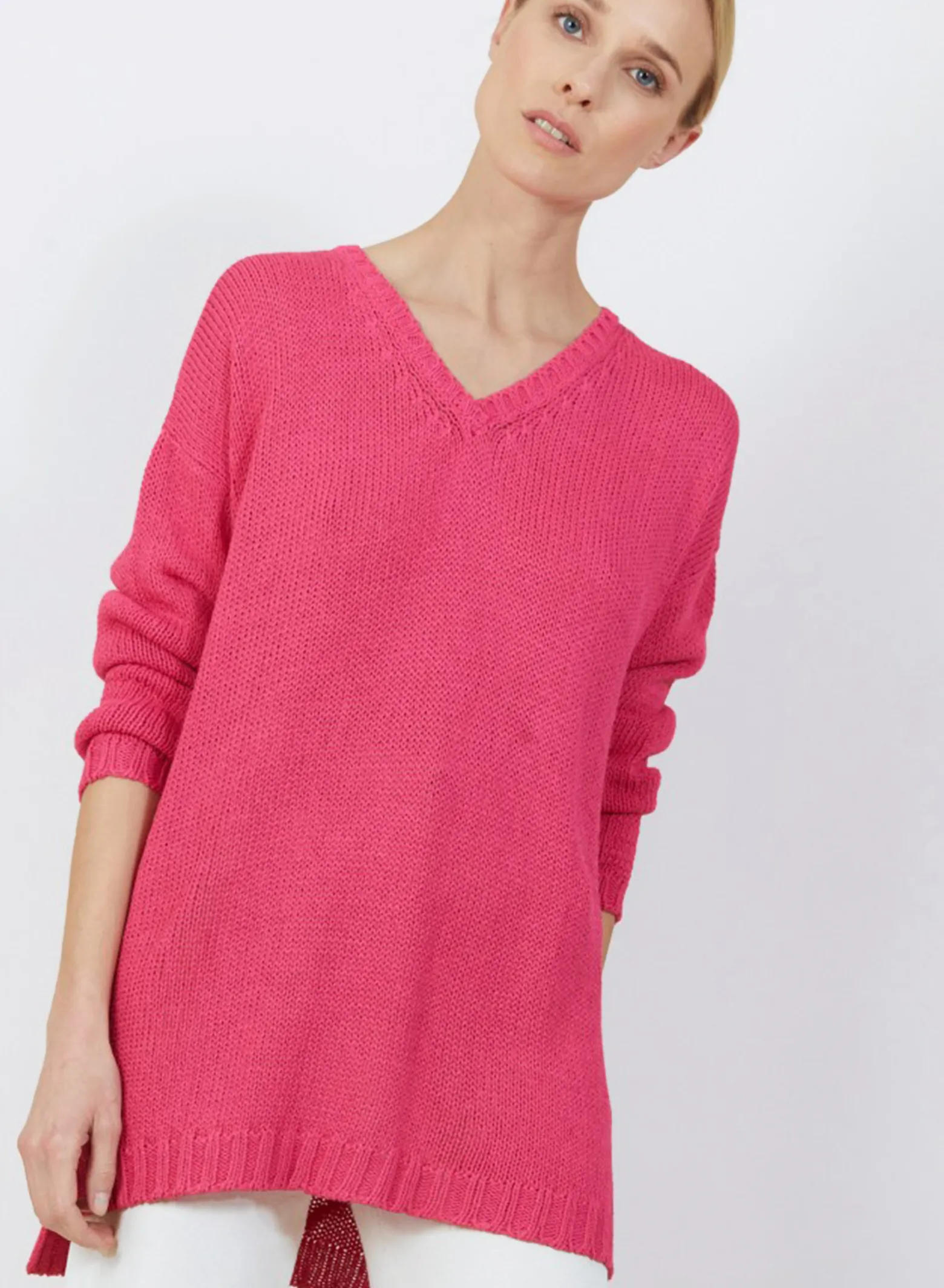 Montagut Large chunky knit v-neck sweater - Balata