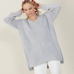 Montagut Large chunky knit v-neck sweater - Balata
