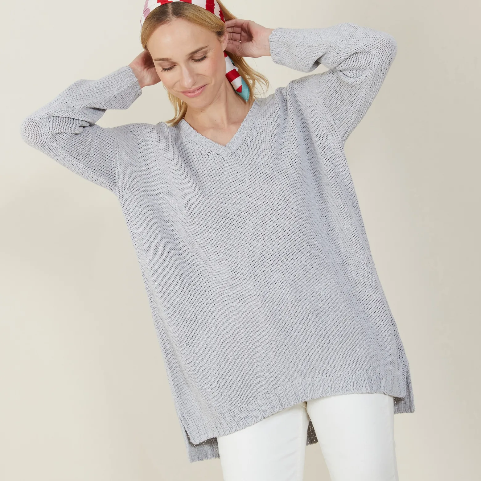 Montagut Large chunky knit v-neck sweater - Balata